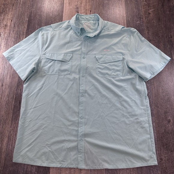 Silver Bait Shirt Mens 2XLT Blue Short Sleeve Performance Stretch Vented Fishing - Picture 1 of 11